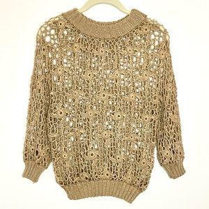 Hand Crochet Openstitch Sweater - Size S